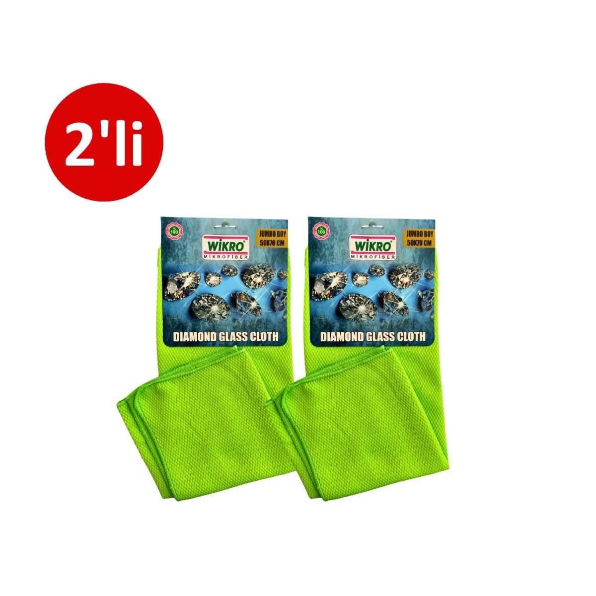 2'li 50x70 Jumbo Mikrofiber Profesyonel Cam Temizlik Bezi 2'li 50x70 Jumbo Mikrofiber Profesyonel Cam Temizlik Bezi