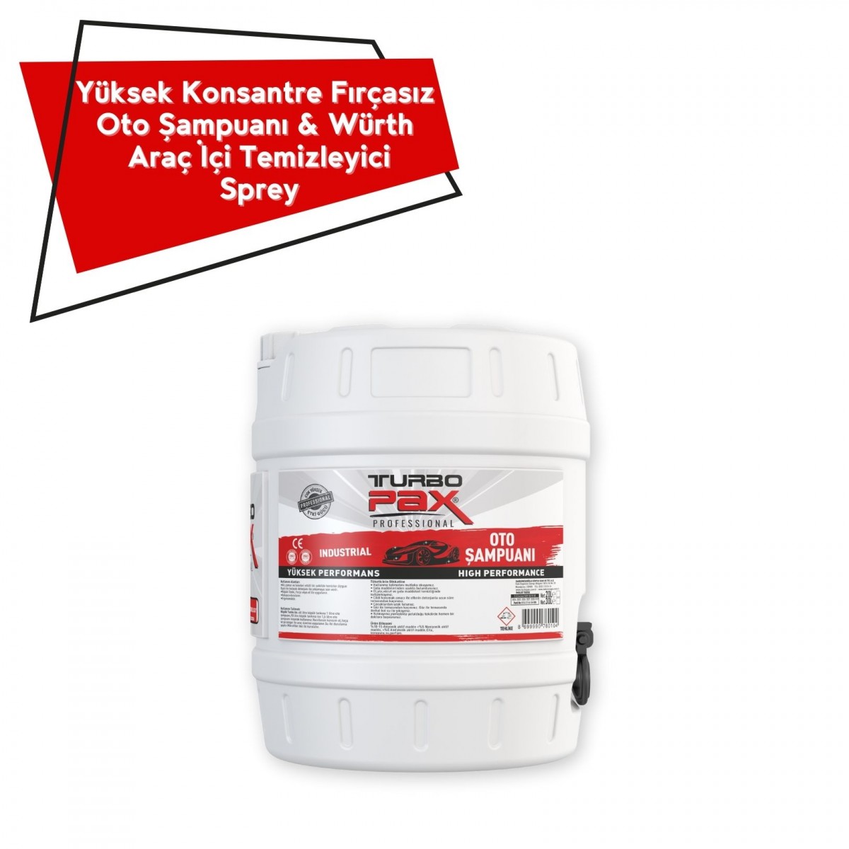 20 Kg Fırçasız Yüksek Konsantre Oto Şampuanı (500gr/60Lt) & Würth Araç İçi Temizleyici Sprey 20 Kg Fırçasız Yüksek Konsantre Oto Şampuanı (500gr/60Lt) & Würth Araç İçi Temizleyici Sprey