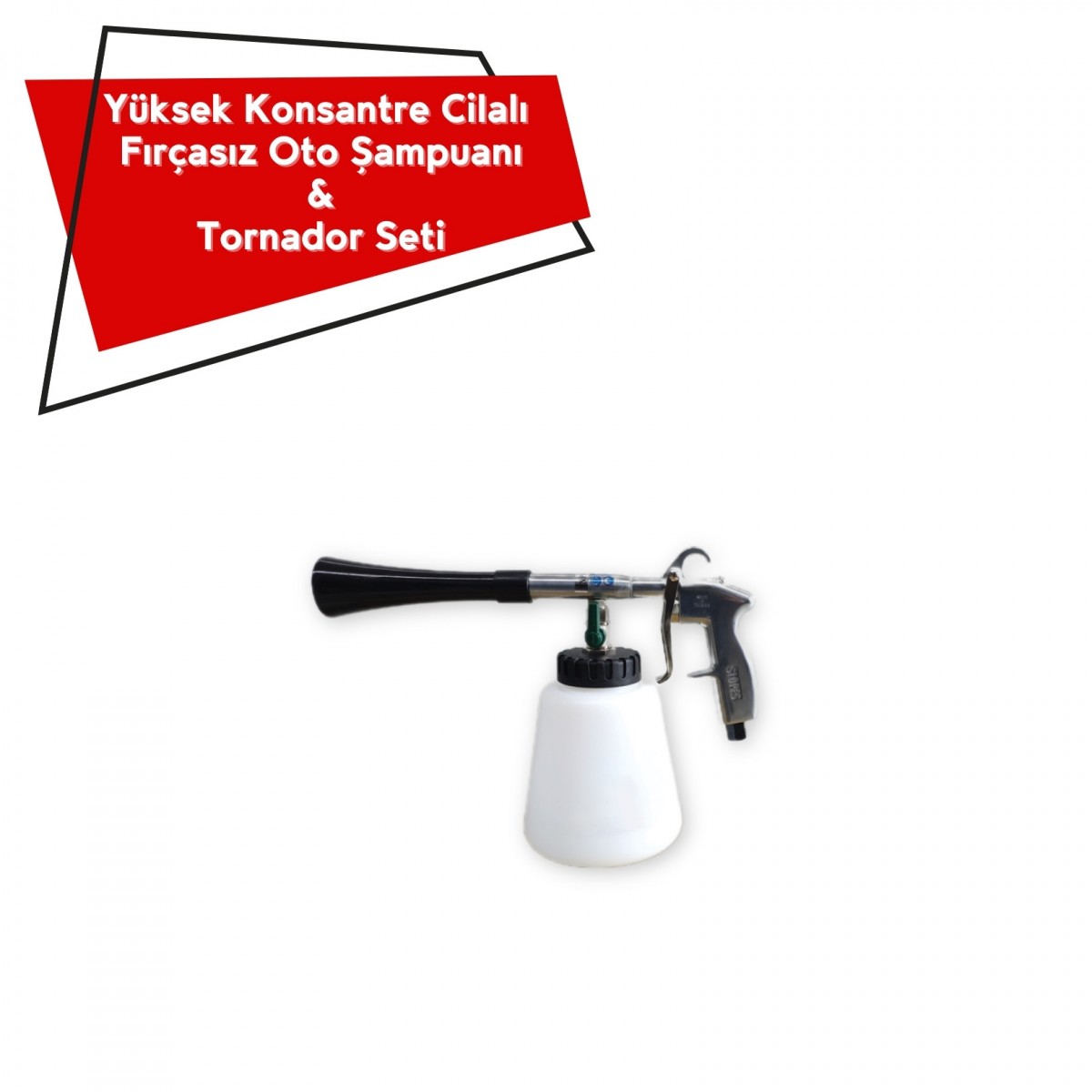 20 Kg Yüksek Konsantre Cilalı Fırçasız Oto Köpük (500gr/60Lt) & Tornador Set